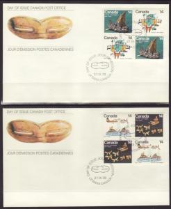 Canada 769-772 Inuit Art B/4 1978 Canada S/2 U/A FDC