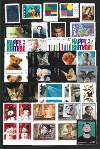 PCBstamps  US 2002 Commemoratives Year Set (3552//3695), (41), MNH, (9)
