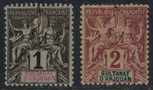 Anjouan #1-2  CV $4.50