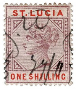 (I.B) St Lucia Revenue : Duty Stamp 1/- (SG 50)