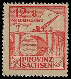 Germany / Saxony #13NB2 Unused NG; 12+8pf Reconstruction (1946) (1)