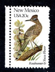 US 1983 MNH State Birds/Flowers New Mexico  Roadrunner/Yucca Flower
