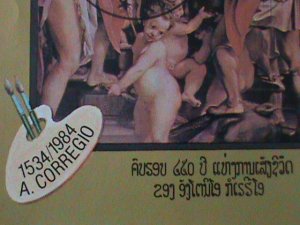 ​LAOS-1984-SC#576  FAMOUS PAINTING BY A. CORREGIO-CTO S/S VF LAST ONE