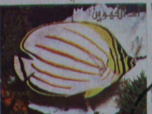 ​UMM AL QIWAIN 1973- TROPICAL FISH-UNDER WATER WORLD-CTO MINI SHEET VERY FINE