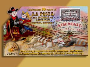 La Posta Celebrates 50 Years of Publication with Stagecoach/Plane Fold-out FDC