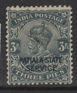 INDIA-PATIALA SGO47 1927 3p SLATE USED