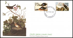 Grenada Grenadines 637,639 Birds Fleetwood U/A FDC