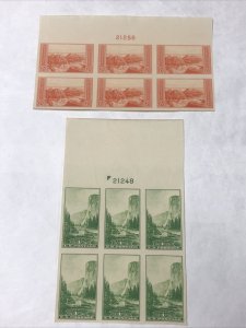 US 756-65 NATIONAL PARKS 1C Thru 10C Imperf Plate Blocks Of 6 Beautiful Set.