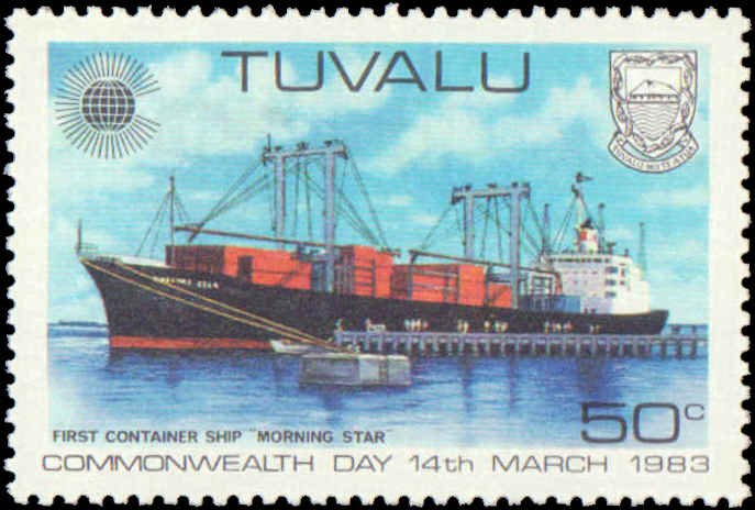 Tuvalu #196-199, Complete Set(4), 1983, Ships, Space, Never Hinged