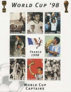 Gambia 1997 - World Cup Maradona Football - Sheet of 8 Stamps Scott #2002 - MNH