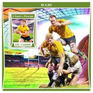 St Thomas - 2017 Rugby on Stamps - Stamp Souvenir Sheet - ST17306b
