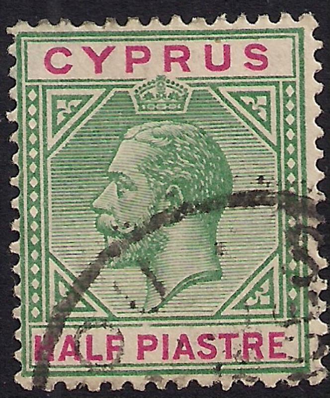 Cyprus 1912 - 15 KGV 1/2 pi Green & Carmine SG 75 ( J1416 )