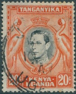 Kenya Uganda and Tanganyika 1938 SG139 20c black and orange KGVI cranes #5 FU (a