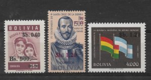 BOLIVIA 1970 Surcharged Stamps Children Flags Santa Cruz MNH