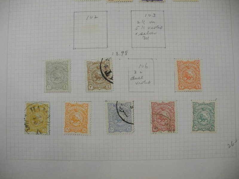 PERSIA, Excellent Stamp Collection hinged on pages