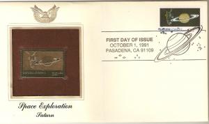 US FDC 2574 Space Saturn. With Gold Replica