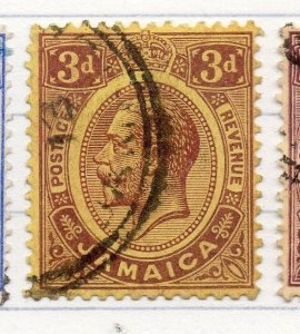 Jamaica 1912 GV Early Issue Fine Used 3d. 202692  Shade