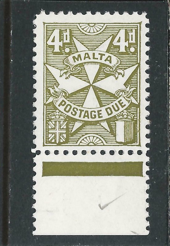 MALTA POSTAGE DUE 1967-70 4d YELLOW-OLIVE MNH SG D31 CAT £45