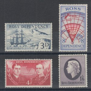 Ross Dependency Sc L1-L4 MLH. 1957 First issue, complete set, fresh, LH, F-VF.