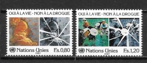 UN Geneva 156-57 Fight Drug Abuse set MNH