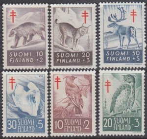 FINLAND Sc # B135-7, 142-4  CPL MNH 2 SETS of 3 each - VARIOUS WILDLIFE