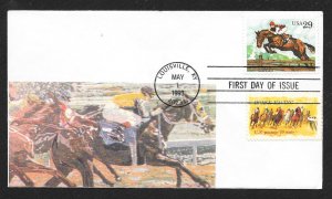 UNITED STATES FDC 29¢ Horses COMBO 1993 Cacheted