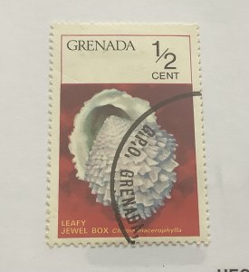 Grenada 1975  Scott 652 used - 1/2c,  Sea shells, leafy Jewel box