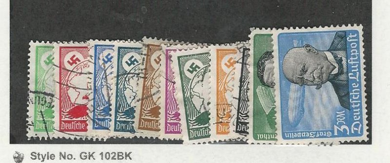Germany, Postage Stamp, #C46-56 Used (C56 Mint no Gum), 1934 Airmail