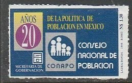 MEXICO 1878, NATIONAL POPULATION COUNCIL, 25th ANNIVERSARY. MINT, NH. VF.