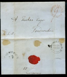 ?  EDMONSTON PAID, and N. B. double split rings stampless 1851 Canada