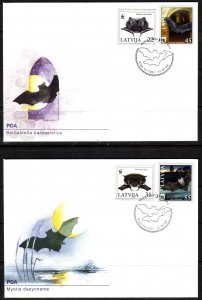 Latvia, Animals, WWF, Bats 2 FDC / 2008