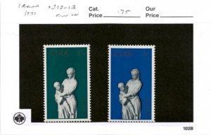 Ireland, Postage Stamp, #312-313 Mint NH, 1971 Madonna (AB)