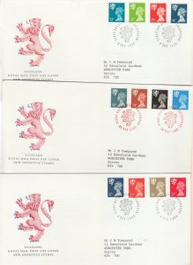 1984-1996 SCOTLAND MACHIN DEFINITIVE FIRST DAY COVERS X9