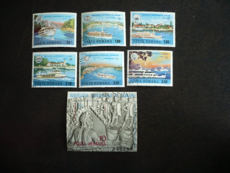 Stamps - Romania - Scott# 2737-2742,2744 - CTO Part Set of 6 Stamps + Souvenir S