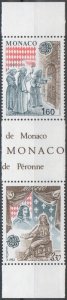 MONACO Sc. 1330a Europa 1982 MNH gutter pair ex souvenir sheet