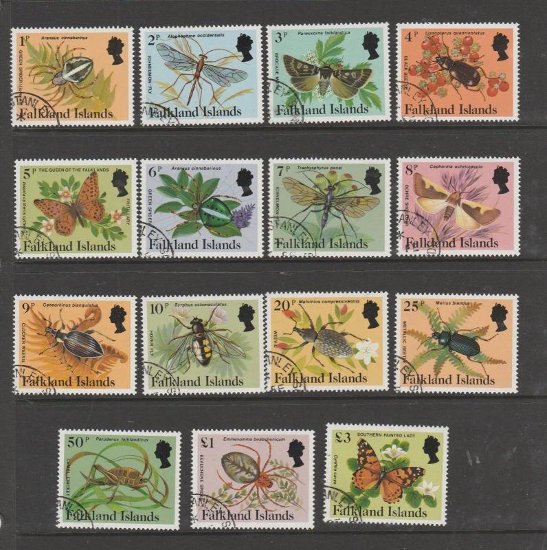 Falkland islands 1984 Insect defs VFU/CTO SG 469A/483A