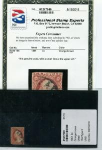 #10A 1851 Washington ORANGE BROWN with PSE cert cv$160.00