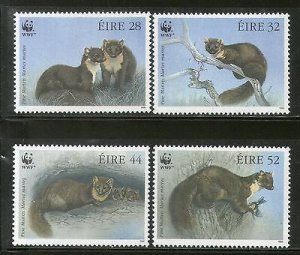 Ireland 1992 WWF European Pine Marten Wildlife Animal Fauna Sc 868-71 MNH # 130