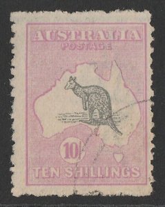 AUSTRALIA 1915 Kangaroo 10/- 3rd wmk. CTO ex PO presentation set. ACSC cat $750.