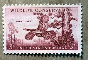 United States #1077 3c Wildlife Conservation-Wild Turkey MNG (1956)