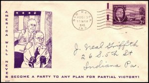 13 Aug 1945 WWII Patriotic Cover Any Plan For Partial Victory..... Sherman 467