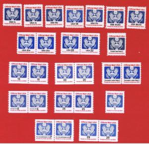  #O127-O145 MNH OG  Official Stamps  Free S/H