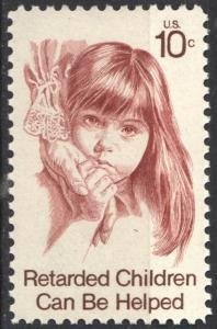 U.S.#1549 Retarded Children Can Be Helped 10c Single, MNH.