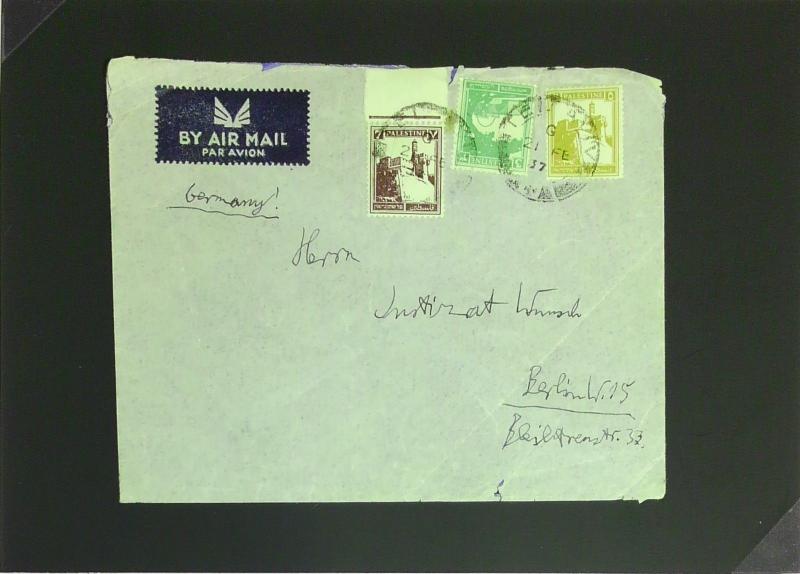 Palestine 1937 Cover to Germany / Small Bottom Tear - Z2815