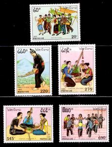 LAOS Scott 1044-1048 MNH** 1991 Musical celebration