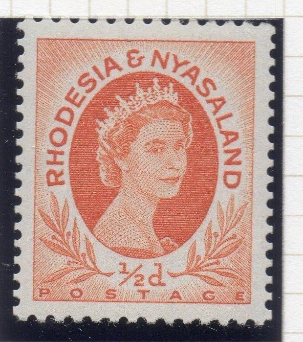 Rhodesia & Nyasaland 1954 QEII Early Issue Fine Mint Hinged 1/2d. 075709