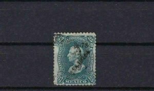 MEXICO 1874  STAMP 25 CENTAVOS BLUE WITH DISTRICT NUMBER  USED     REF 5667