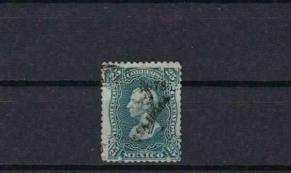 MEXICO 1874  STAMP 25 CENTAVOS BLUE WITH DISTRICT NUMBER  USED     REF 5667