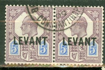 B: Great Britain Turkey 22 used horizontal pair CV $65