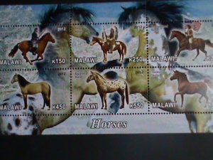 Malawi Stamp:2012-Beautiful Horses MNH Stamp sheet-